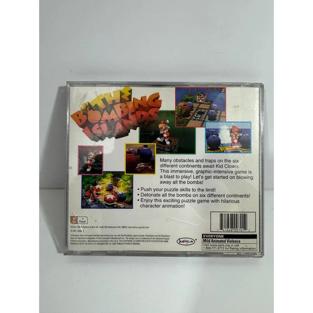 Kemco The Bombing Islands PlayStation 1 PS1 NTSC-U SLUS-01292 Good Puzzle Game